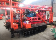 Red 30m - 200m Borehole Crawler Mounted Drill Rig Machine For Water Wells